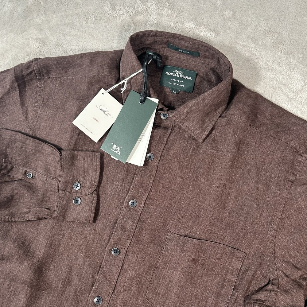 New Rodd & Gunn Shirt Men XL Coromandel Italian Fabric 100% Linen Sports Fit NWT
